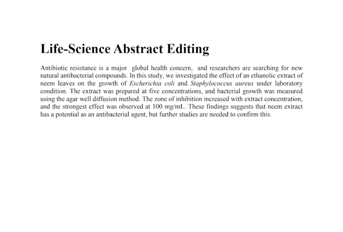 life science manuscript editing